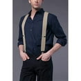 thumbnail image 3 of Mens Suspenders X-Back 2" Wide Adjustable Solid Straight Heavy Duty Clip Suspenders for Men, 3 of 8