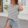 thumbnail image 5 of Yuzhih Cap Sleeve Tshirts for Women Fashion Summer Striped V Neck Tank Tops Baggy Comfy Tunic Tops 2024, 5 of 5