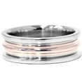 thumbnail image 3 of Pompeii Grooved Comfort Fit 8mm Two Tone 14K Rose & White Gold (,), 3 of 3