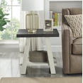 thumbnail image 5 of Roundhill Furniture Athens Contemporary 3-Piece Wood Shelf Coffee Table Set in Weathered Charcoal and Beige, 5 of 7