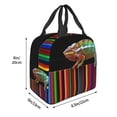 thumbnail image 3 of Salouo Chameleon Panther On Colored Pencils for Unisex Lunch Bag Leakproof Lunch Tote Large Capacity Reusable Insulated Lunch Box Cooler Lunch Container for Work/Office/Picnic/Travel-Black, 3 of 8