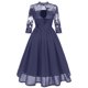 thumbnail image 4 of Mujeres Vintage Bordado Temperamento V-cuello Encaje Sexy Vestido de encaje de tres cuartos Fridja  qw4504, 4 of 5