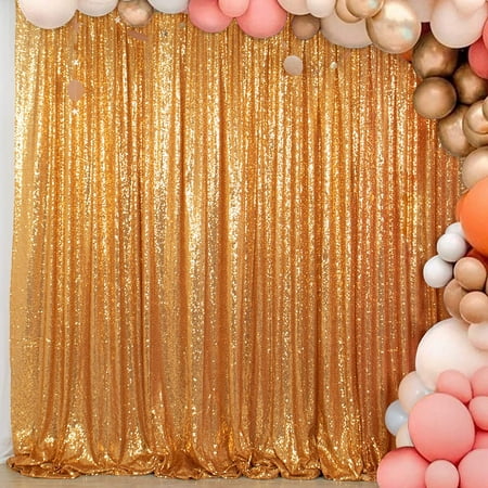 Image of SoarDream 4ft*6.5ft Gold Sequin Backdrop Curtain Glitter Photo Booth Backdrop for Wedding Birthday Baby Shower Event Decor
