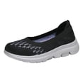 thumbnail image 3 of Women's Low Top Mesh Walking Tennis Shoes Lightweight Wedge Platform Non Slip Soft Sole Casual Sneakers Black Size 7, 3 of 6