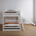 thumbnail image 3 of Tcbosik Twin Over Twin Size Bunk Bed, Wood Bed Frame with Slide, Ladder and Guardrail for Bedroom, Space Saving, White, 3 of 10