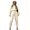 Beige S, variant on 2 Pcs/Set Women Top Pants Set Stand Collar Long Sleeve Elastic Cuff Sweatshirt Drawstring Stretchy High Waist Ankle-banded Trousers Sport Fitness Tracksuit