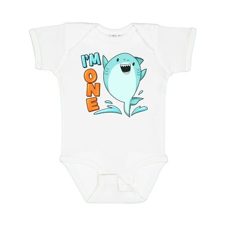 

Inktastic I m One- Shark First Birthday Gift Baby Boy or Baby Girl Bodysuit