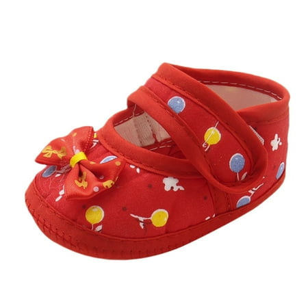 

Baby Sneakers Baby Bow Girls Soft Sole Prewalker Warm Casual Flats Shoes