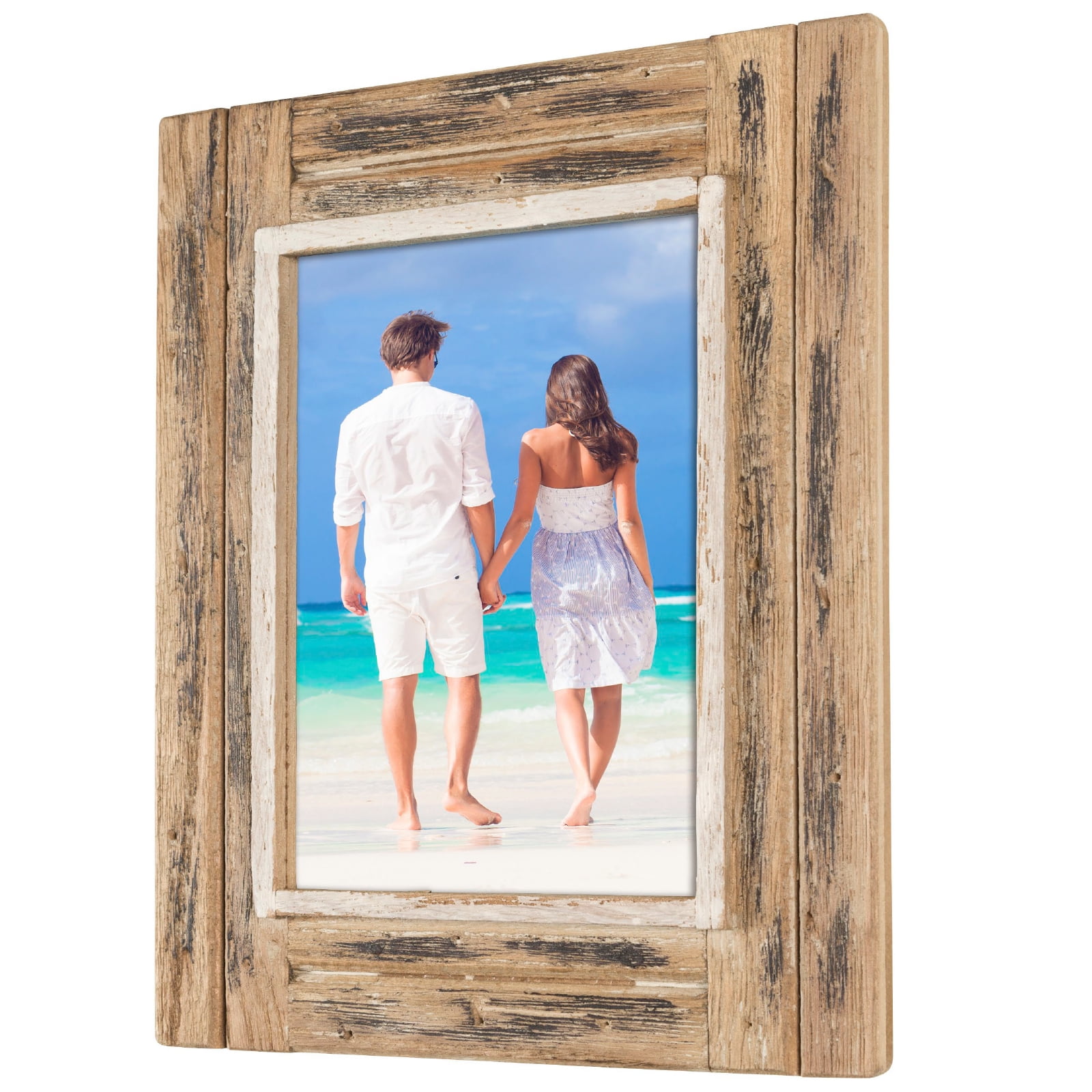 Rustic Wooden Picture Frame Shabby Chic Wall Hanging Frame fits 5x7 Photo 