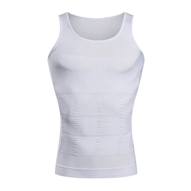 Tmvgtek Hombres Fajas Body Shaper Sports Chaleco Abdomen Belly Slim Corset (Blanco L) Tmvgtek formación de fitness