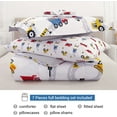 thumbnail image 5 of Viviland Kids 7-Piece Road Cars White Bed in a Bag, Full, 5 of 5