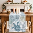 thumbnail image 3 of Table Runner Blue Turtle Table Runners Ocean Coral Starfish Shell Cotton Linen Dresser Scarf Kitchen Dining Table Decor for Home Dinner Party Decor 13x90 Inch, 3 of 9