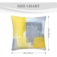 thumbnail image 4 of Throw Pillow Cover 18x18 Inch Decorative Velvet Pillow Cases Square Zipper Cushion Cover for Sofa Bedroom Living Room Home Decor - Abstract Grey Yellow Modern, 4 of 6