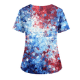 thumbnail image 4 of Trgacdwlo S-5XL 4th of July Womens Plus Size Scrubs Stars Stripe Print Women's Workwear V Neck Short Sleeve Nursing Uniforms with Pocket, 4 of 4