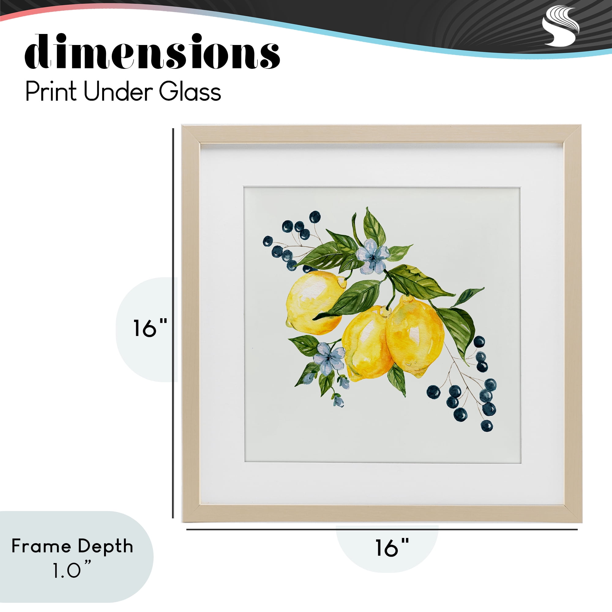 Stupell Industries Lemons with Blossoms & Berries Birch Framed Print Under Glass, design by Livi Finn