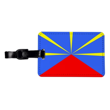 Réunion Country Flag Faux Leather Travel Luggage Tag