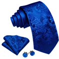 thumbnail image 2 of Set de corbatas Barry.Wang Silk de 150 cm con diseño floral y gemelos, 2 of 6