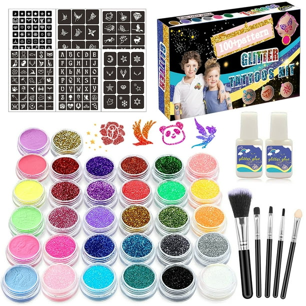 set de purpurina para nios kit de maquillaje temporal con purpurina Set de purpurina para nios kit de maquillaje temporal con purpurina Maquillaje Body Glitter para fiesta de ANGGREK AD1034