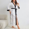 thumbnail image 1 of Pijamas de talla grande para mujer, moda informal, pijamas holgados con estampado, camisón sexy largo de seda para mujer, 1 of 5