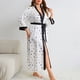 thumbnail image 1 of Pijamas de talla grande para mujer, moda informal, pijamas holgados con estampado, camisón sexy largo de seda para mujer, 1 of 5