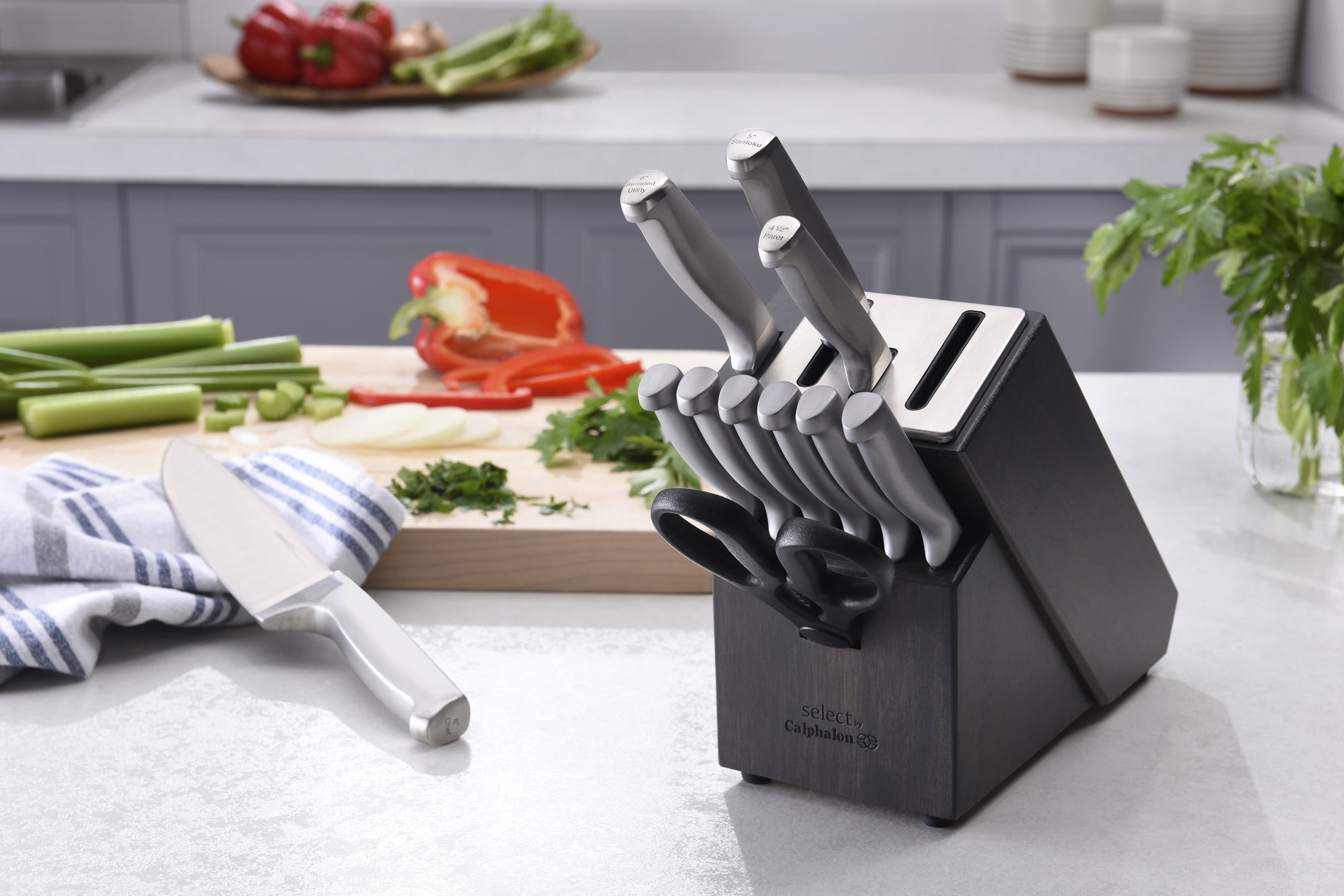 Calphalon Classic Self-Sharpening Cutlery Knife Block Set with SharpIN  Technology, 12 Piece 