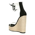thumbnail image 3 of Women Transparent PVC Ankle Strap Espadrille Platform Wedge Sandal 19124, 3 of 6