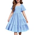 thumbnail image 1 of Vestido Arshiner para niñas, Pascua, verano, azul, 7-8 años, poliéster, 1 of 5