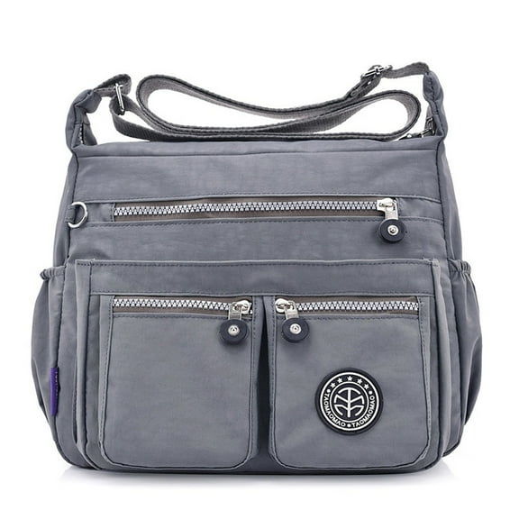 Everyday Crossbody Bag Women Waterproof Nylon Multi Pocket Shoulder Handbag