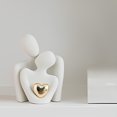 thumbnail image 5 of wtgtog Golden Heart Abstract Ceramic Ornaments, Couple Cuddle Design Male Female Figures, Decorative Statue for Home, Bookshelf Desk Coffee Table Decor, Valentine's Day Gift, Love Emblem, 5 of 6