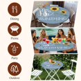 thumbnail image 7 of Sunflowers Round Tablecloth, Fitted Table Cover with Elastic for 55"-60" Round Tables, Modern Bee You Are My Sunshine Blue Table Cloth Outdoor Indoor Dinning Party Waterproof Tablecloths, 7 of 7