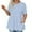 Light Blue, variant on Uaswgudfs Women's Plus Size Short Sleeve Blouse with Arc Hem and Front Pockets - Lightweight Striped Top for Summer