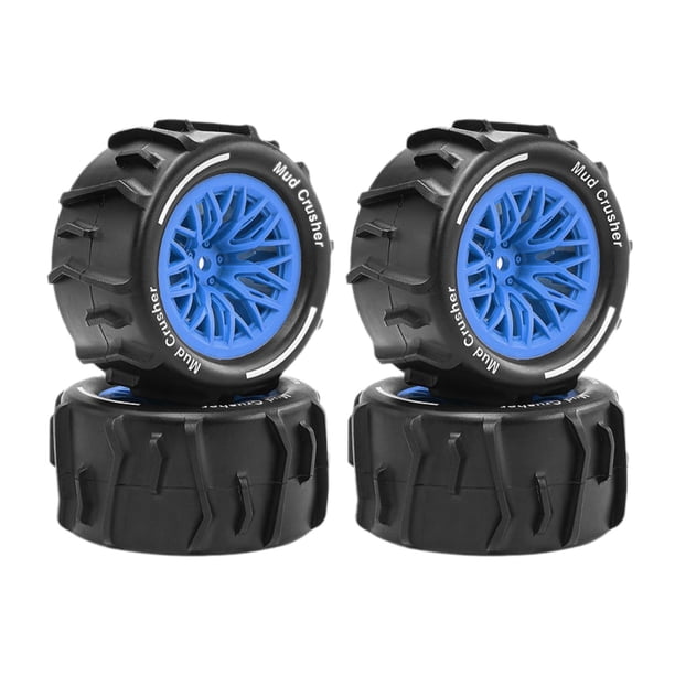 4 piezas de neumáticos RC 1/18, llantas de repuesto, accesorios, piezas de recambio, instalables. Azul