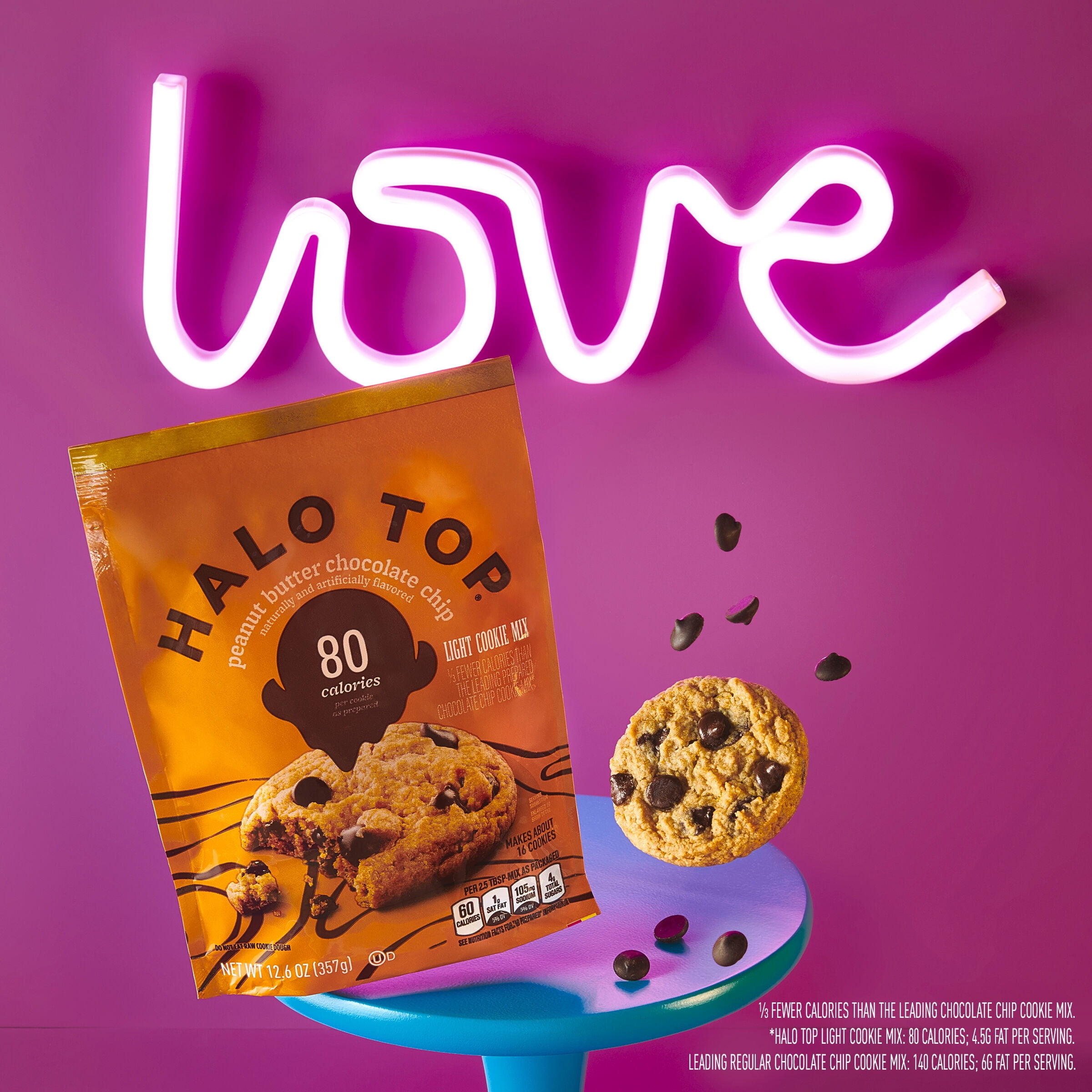 Halo Top Peanut Butter Chocolate Chip Light Cookie Mix, 12.6 oz.