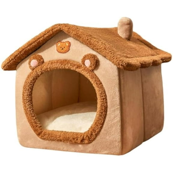 Warm Winter Cat House, Indoor Cat Sleeping Bed, Plush Comfortable Pet Nest Cave for Cats Puppy Dog