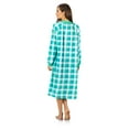 thumbnail image 2 of Casual Nights Women's Plaid Long Sleeve Zip Up Long Nightgown, 2 of 3