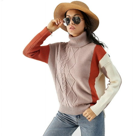 

Twisted Stitching OL Commuter Turtle Neck Female