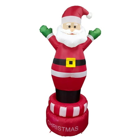 5 Foot Dancing Santa ALEKO Inflatable Spinning Santa Claus with UL Certified Blower and Merry Christmas Platform - 6 Foot ()