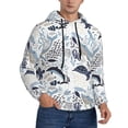 thumbnail image 2 of Honeii Sea Life Elements Pattern Mens Hoodies Men's Loose Sleeve Sweatshirt,Pullover Hooded Sweatshirt for Men,Essentials Hoodie-X-Large, 2 of 7