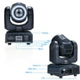 thumbnail image 4 of Aoresac 60W LED Moving Head Light 8 Colors 8 Patterns DJ Lights Spotlights DMX512 with, 4 of 8