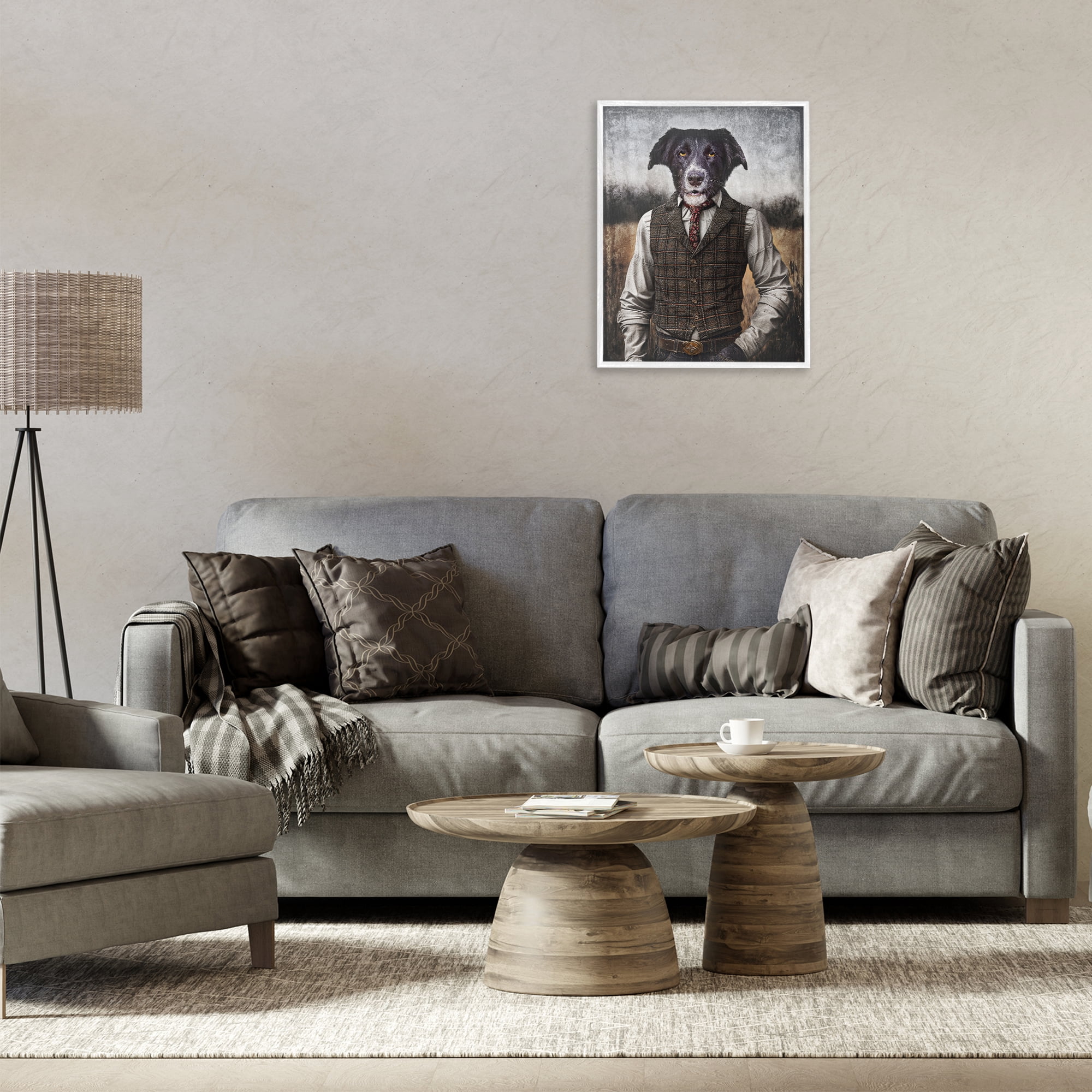 Stupell Industries Dog in Colonial Clothes Animals & Insects Painting White Framed Art Print Wall Art, 16 x 20