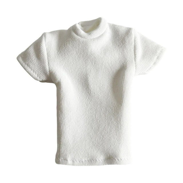 Camiseta a escala 1/12, accesorios para soldado a escala 1/12, modelo de figura de acción de 6'' blanco
