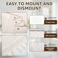 thumbnail image 4 of Dznils Boho Tassel Shower Curtain with Hooks, Farmhouse Thick Cloth Linen Fabric Bathroom Curtain, Beige, 72" x 72", 4 of 11