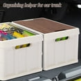 thumbnail image 3 of 56L Foldable Camping Storage Box Foldable Plastic Storage Box with Wooden Lid, Suitable for Outdoor Picnics, 3 of 8