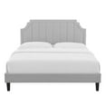 thumbnail image 6 of Modway Sienna Modern Performance Velvet Twin Platform Bed in Light Gray, 6 of 10