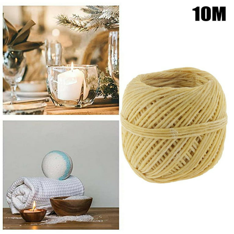2Pcs Hemp Spool 33ft of Organic Hemp Wick Made with Natural Beeswax for  Candle Making 