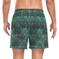 thumbnail image 2 of FORMRS Mens Swim Trunks Mesh Liner Quick Dry Casual Beach Board Shorts with Pockets, Sizes S-2XL, Green Art Abstract Pattern, 2 of 9