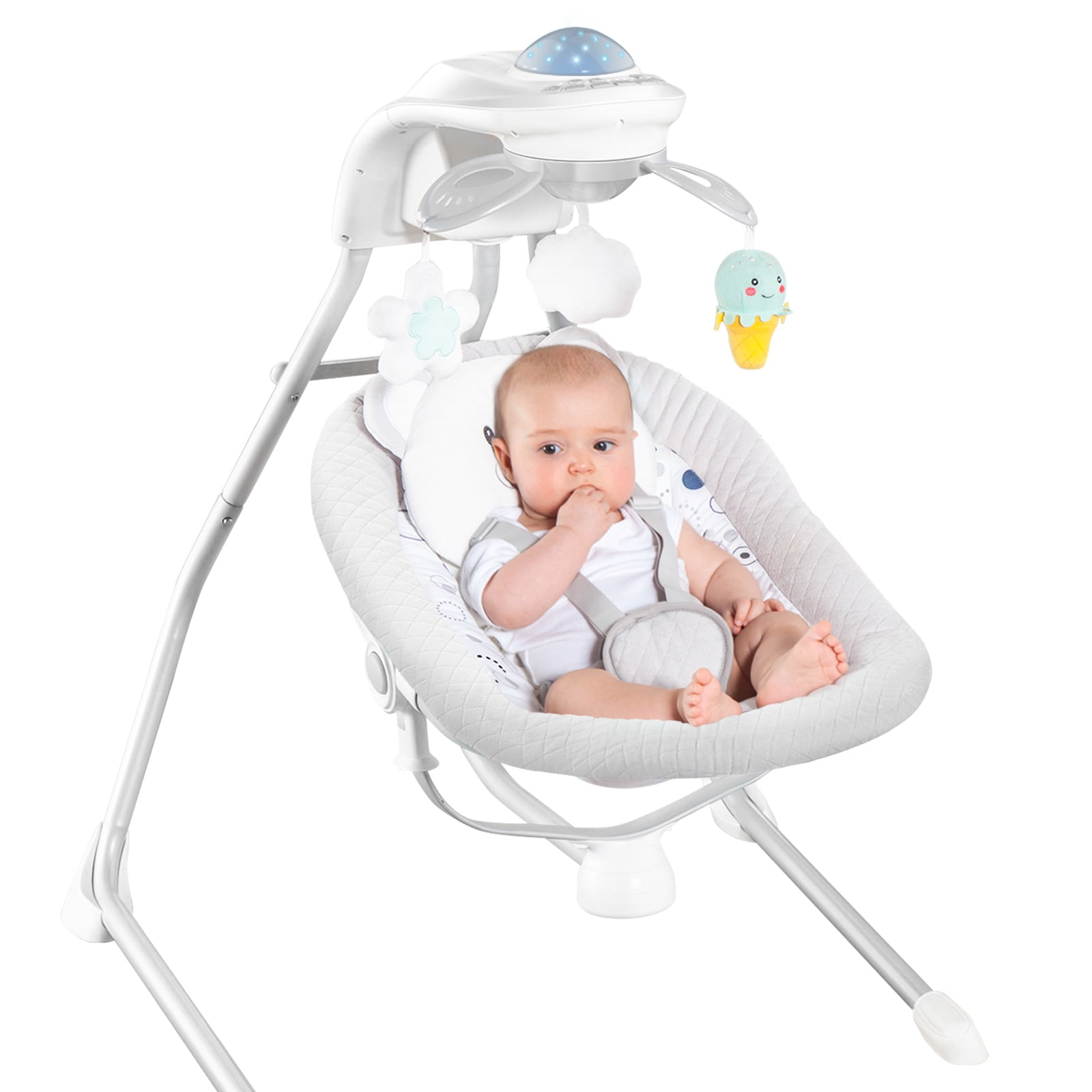 Tcaijing Baby swing smart electric swing chair cradle rocking crib baby rocking bed sleeping artifact