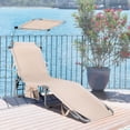 thumbnail image 5 of Foldable Tanning Chair, Beach Lounge Chair, 5-Position Adjustable Outdoor Chaise Lounge Chair with 360°Canopy Sun Shade, Side Pocket for Garden, Balcony, Beige, 5 of 5