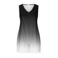 thumbnail image 6 of Tank Top Romper for Women Summer Casual Zip Back Color Print Short Jumpsuit with Pocket Loose Wide Leg Athletic Outfits, Black, L, 6 of 7