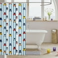 thumbnail image 3 of Cartoon Car Shower Curtain Cute Vehicles for Kids Boys Girls Teens Fabric Shower Curtain Blue Stripe Bathroom Waterproof Accessories with 12 Hooks Colorful Car Curtains,72x72 Inches, 3 of 6